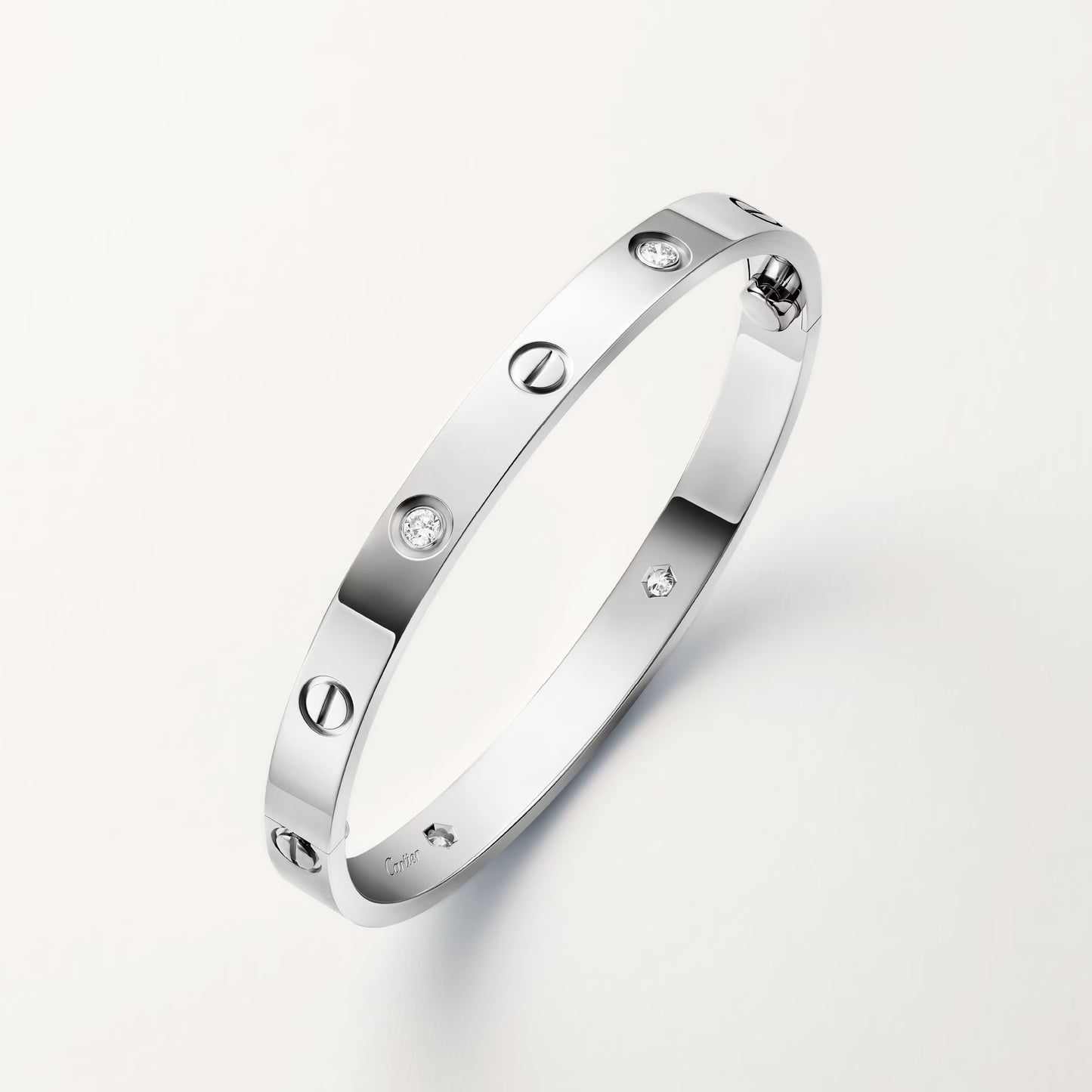 LOVE bracelet 18K white gold , classic model, 4 diamonds.