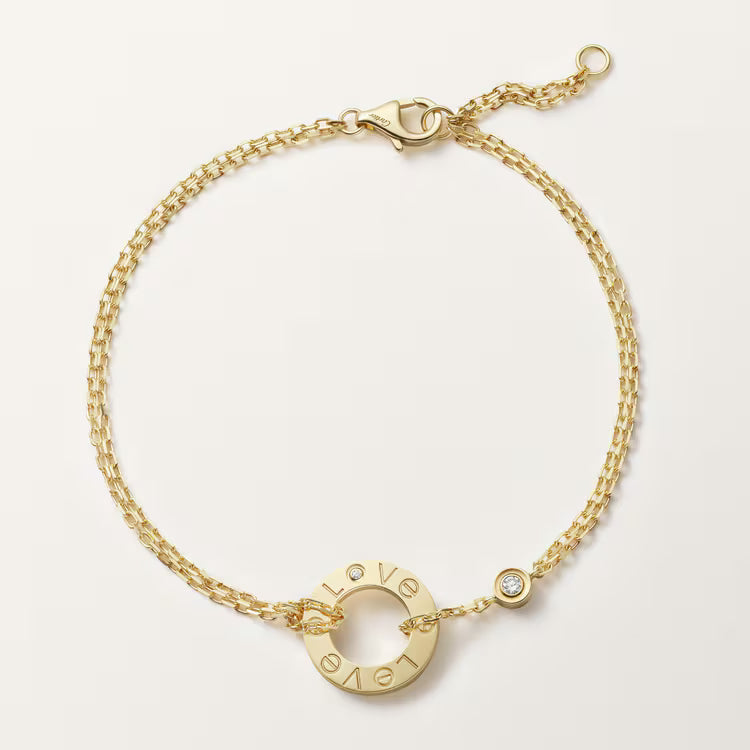 LOVE bracelet, on chain, 2 diamonds