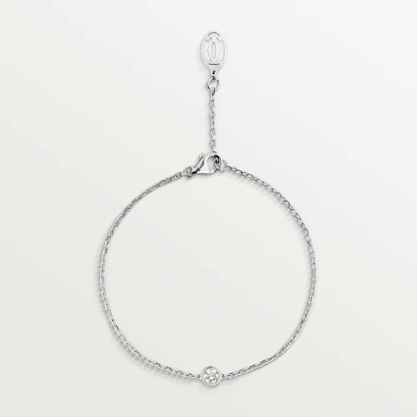 Cartier d'Amour 18K white gold bracelet, diamond, small model.
