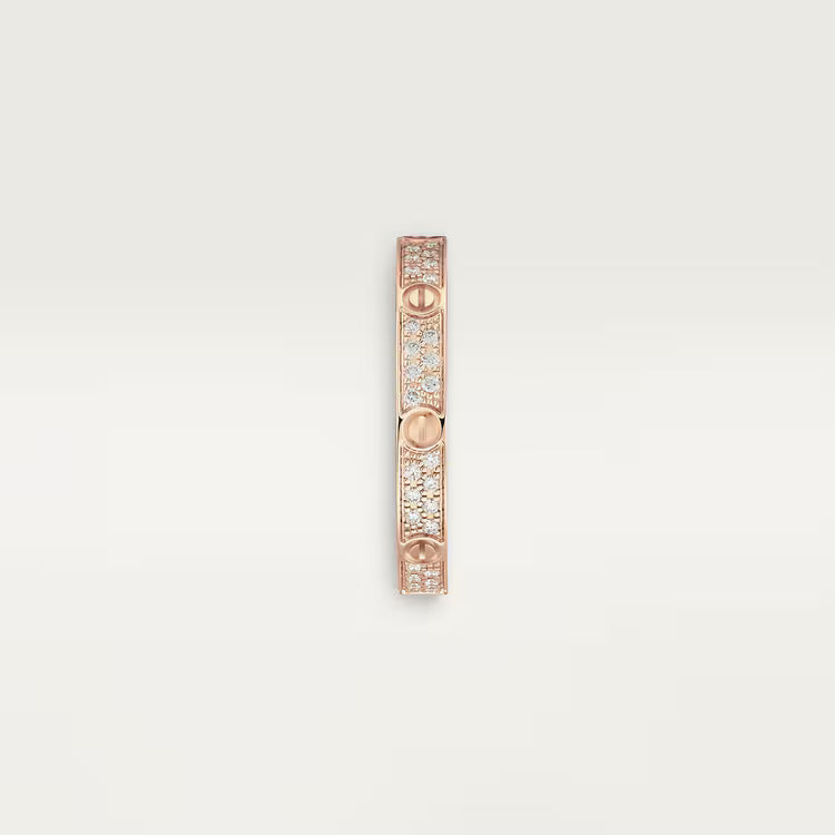 LOVE ring, mini model, paved. 18k GOLD