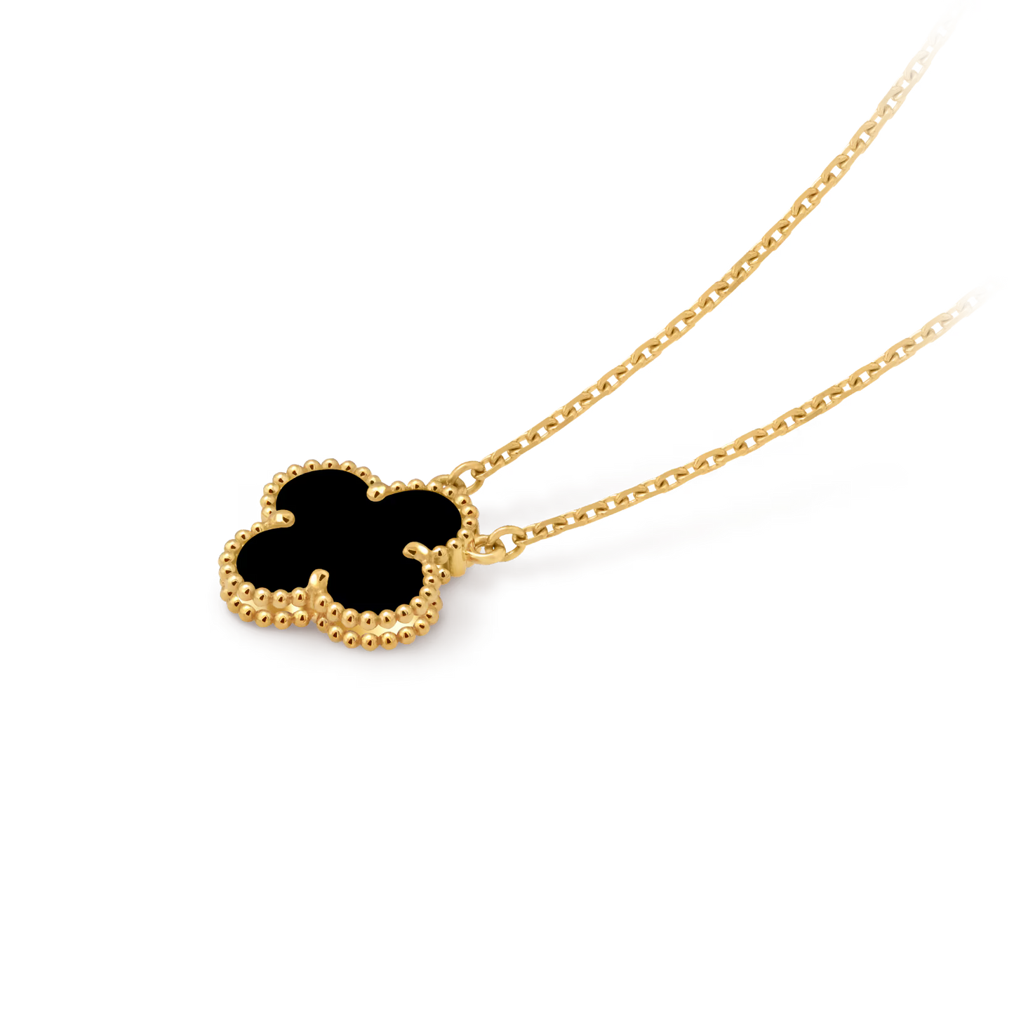Vintage Alhambra pendant, 18K yellow gold, onyx.