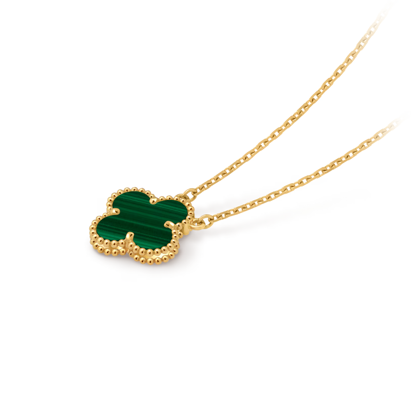 Vintage Alhambra pendant, 18K yellow gold, malachite.