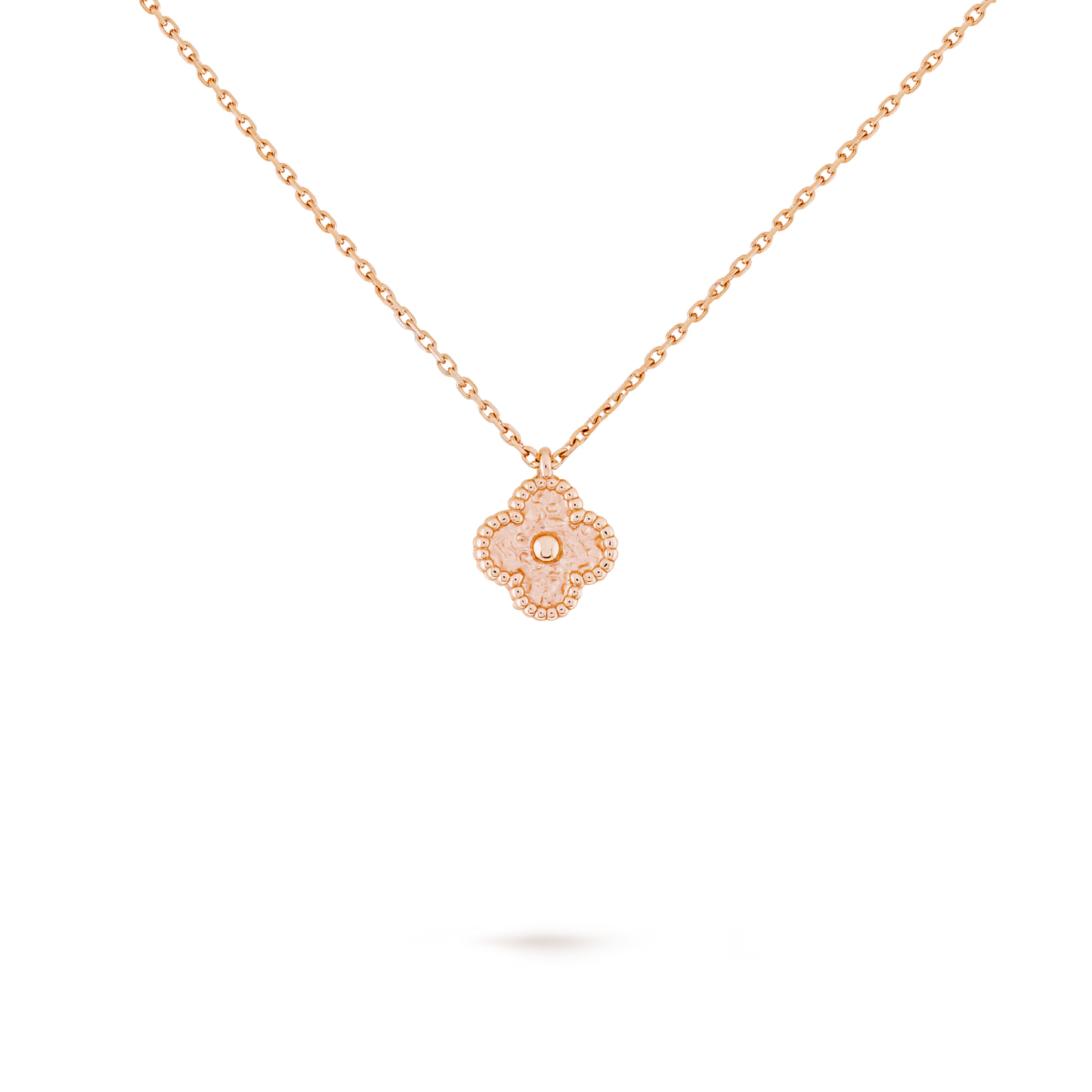 Sweet Alhambra pendant, 18K rose gold.